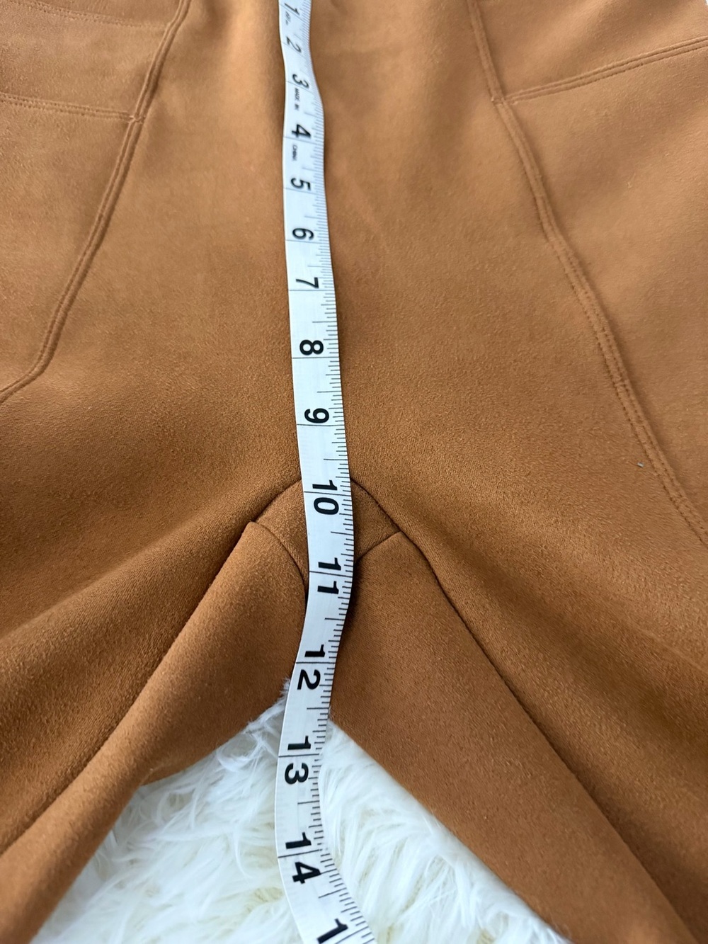 Spanx Faux Suede Leggings in Rich Caramel Size Medium - Picture 9 of 9